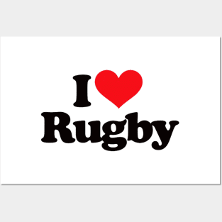 I LOVE RUGBY T SHIRT - MINIMALIST Posters and Art